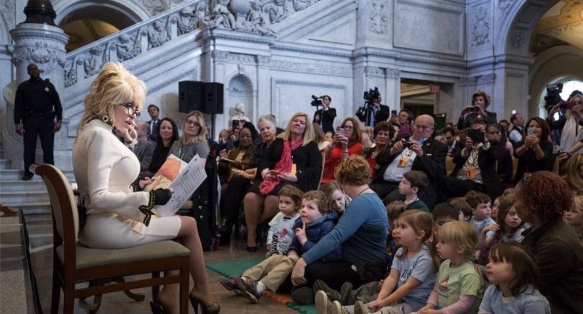 A note about Dolly Parton putting 150 million books in the hands of children.