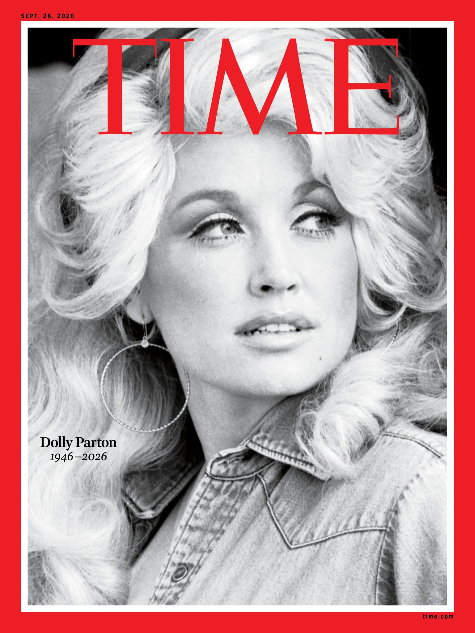Time magazine cover with Dolly Parton, shared by Tyler Perry.
